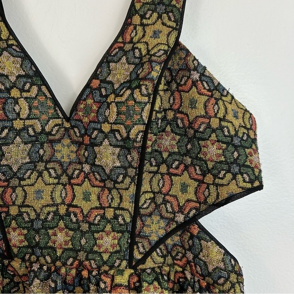 NWT Ecote Urban Outfitters Metallic Catherdal Party Mini Dress Size 6 - Picture 7 of 16